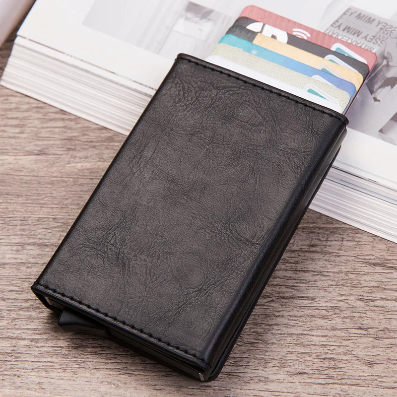 Slim Pop Card Wallet Minimalist Metal Wallet Slim Smart Wallet