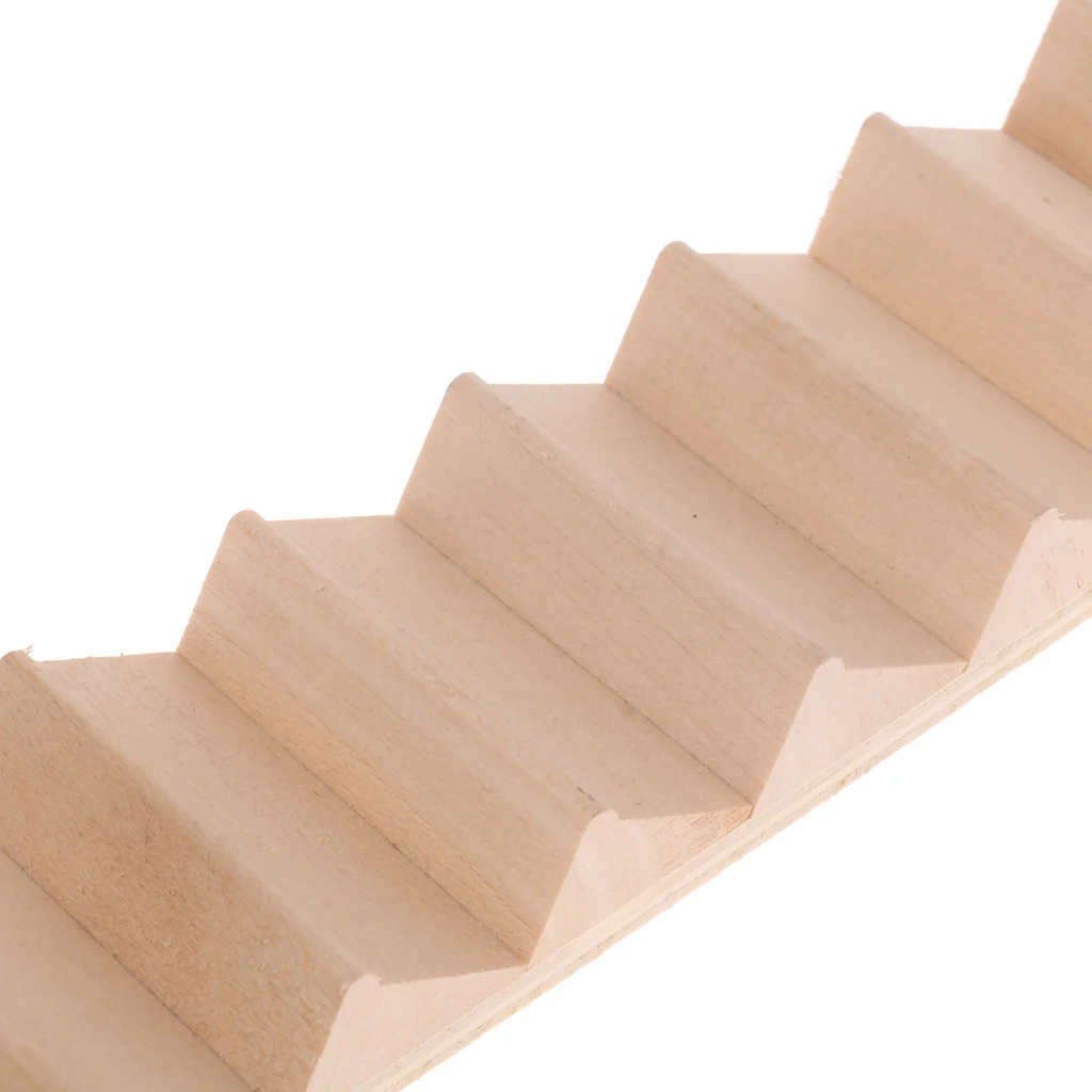 Miniature Stairs 1:12 Wooden DIY Staircase Dollhouse Accessories Pre-Assembled Steps Model