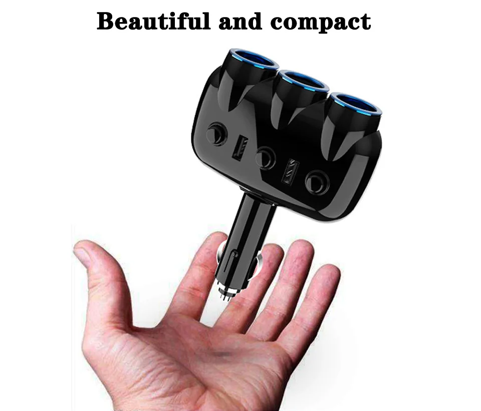 Интеллектуальный 4.8A двойной USB быстрая зарядка автомобиля 2/3 прикуриватель разветвитель розетка Автомобильный адаптер питания для телефона DVR камера наушники