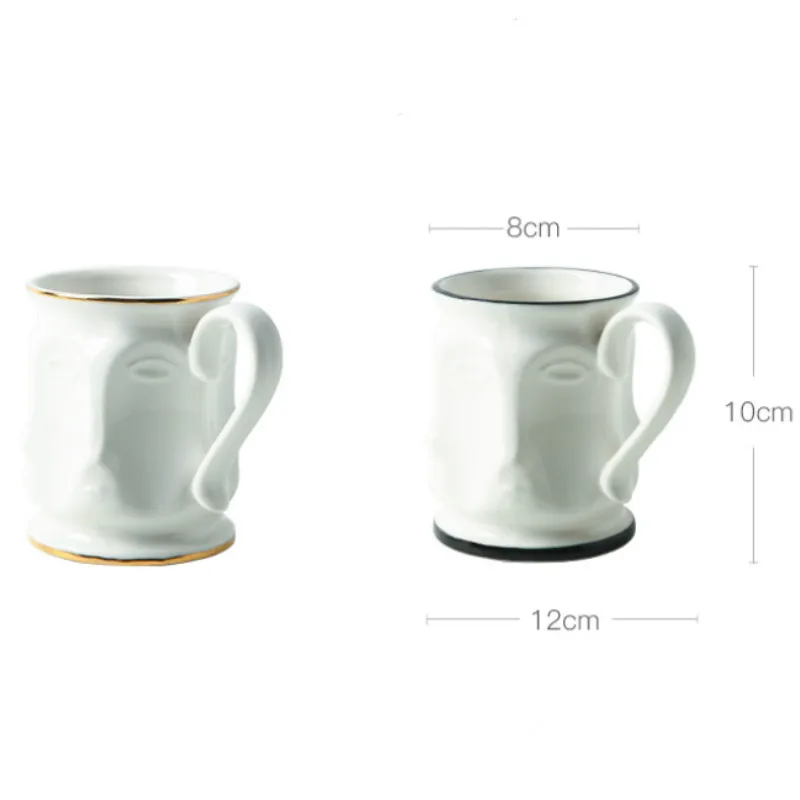 Creativity Face Shape Phnom Penh Coffee Milk Drink Coke Travel Handle Portable Ceramics Mug Office Tea Cup Adult Water Cup