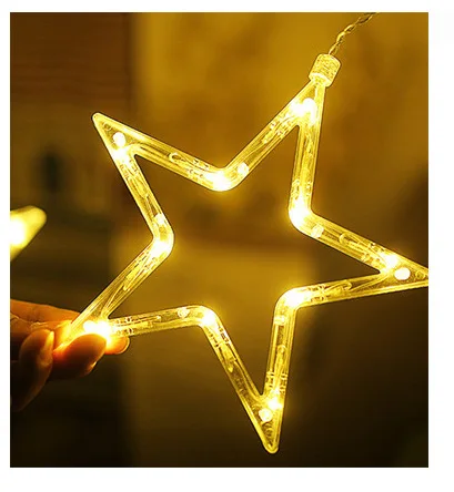 

LED Five-pointed Star Curtain Light Indoor Room LED Decorative Lamp Curtain Lighting Chain Birthday Wedding Decoration