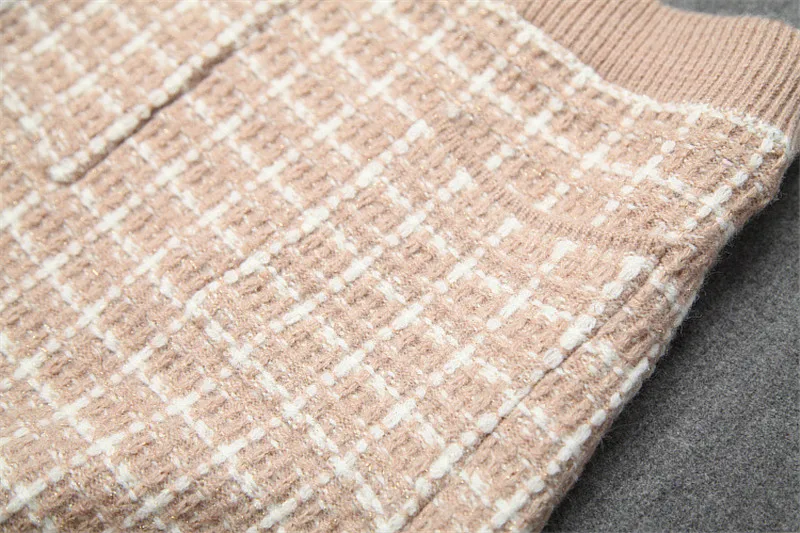 Высокая мода осень зима свитер юбка комплект из 2 предметов женская повседневная одежда свободный клетчатый кардиган топ и юбка костюм соответствующие наборы