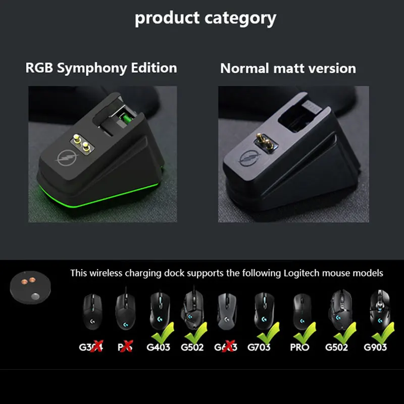 Logitech PRO Wireless Mouse Charging Dock Mouse Power Stander For G403 502 703 903 HERO G Pro X Superlight GPW Charging module