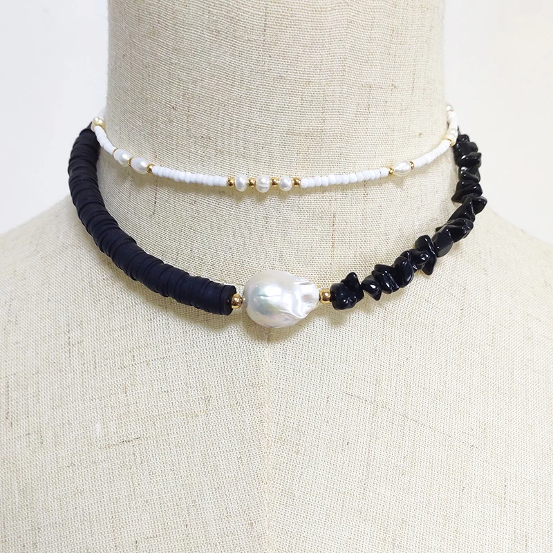 women exquisite small freshwater pearls necklace handmade adjustable beaded choker fashion bohemian jewelry gifts wholesale