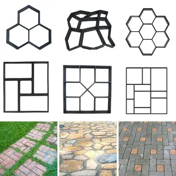 

DIY Plastic Path Making Tool Mold Garden Stone Road Mold Manual Paving Cement Brick Concrete Mold Garden Decoration