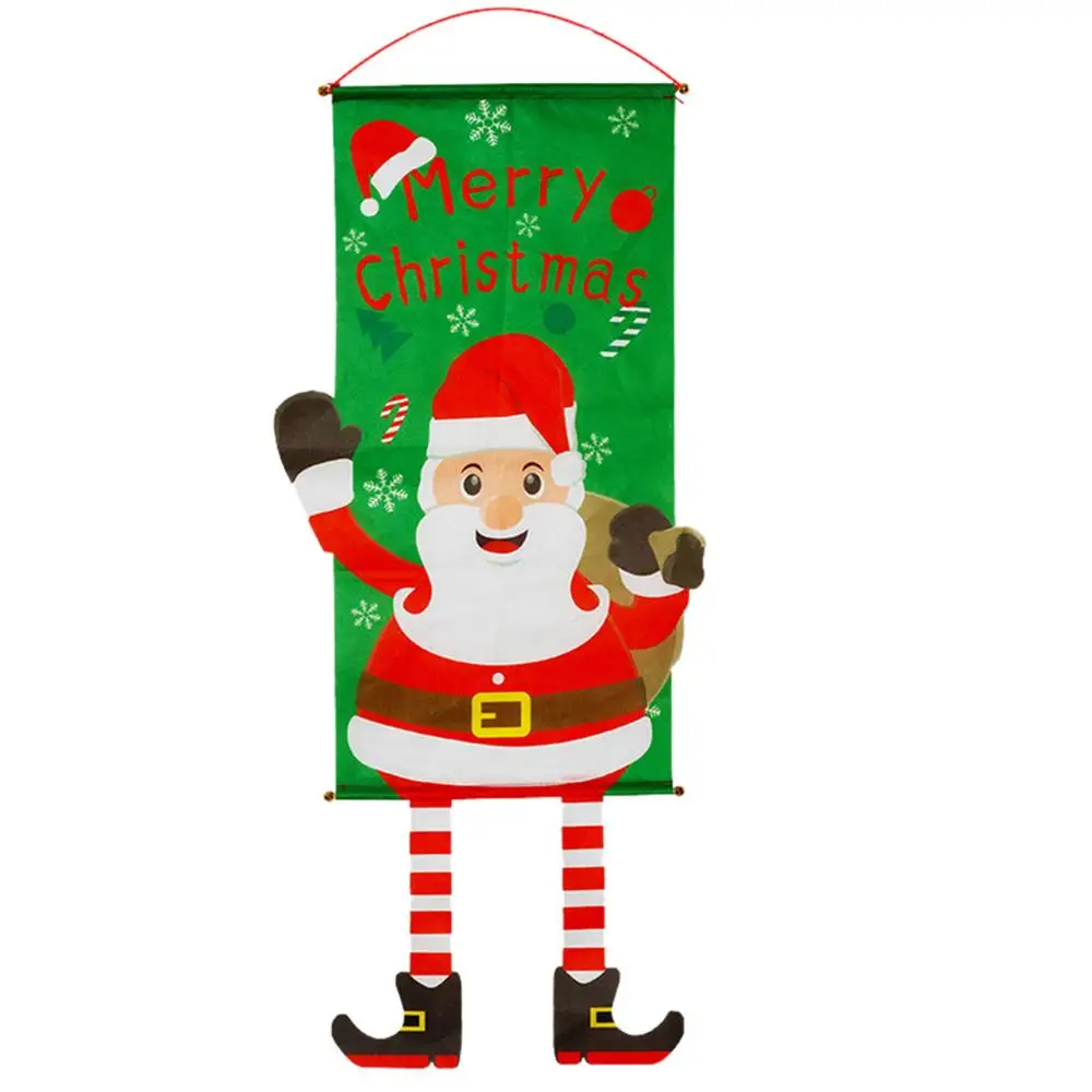 Рождественский баннер, подвесной флаг, веселое Рождественское украшение для дома для окна двери, Декор, картина, подвесной флаг, deco noel bois 4FM - Цвет: Насыщенный сапфировый