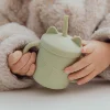 2022 New Baby Silicone Cups Baby Learning Drinking Straw Cup Food Grade Children Non-slip with Handle Feeding Water Cup BPA Free ► Photo 2/6