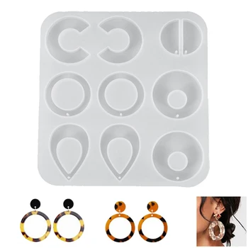 

DIY Crystal Epoxy Mold Earrings Pendant Ornaments Homemade Jewelry Whole Board Silicone Mold Hairpin Mould Making Tools