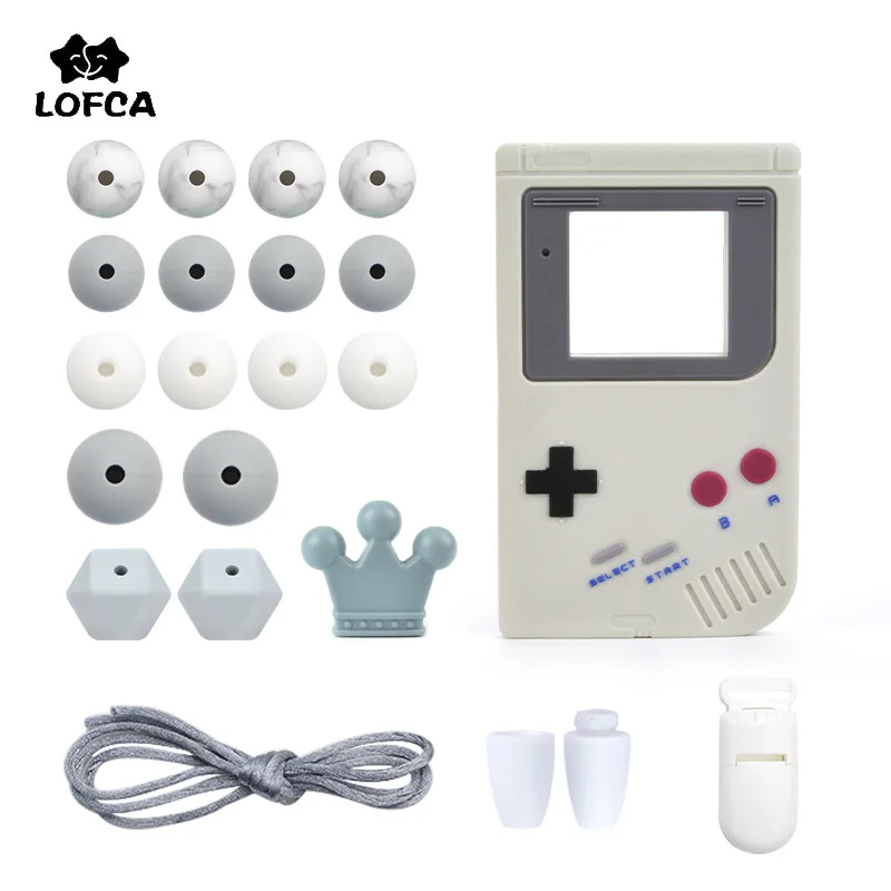 LOFCA DIY Gameboy детский силиконовый Прорезыватель для зубов детский Прорезыватель для зубов ожерелье игрушка мультфильм соска цепь зажим пищевой силиконовый бисер кулон