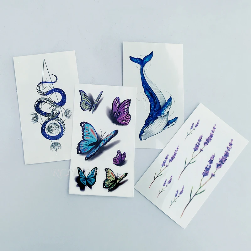 Waterproof Temporary Tattoo Sticker moon cross flower feather net small art tatto flash tatoo fake tattoos for women men kid - Цвет: Красный