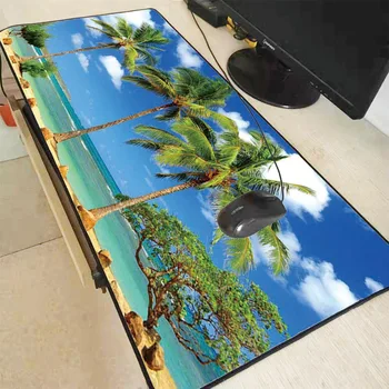 

XGZ Palm Seaside Cloud Scenery Gaming Mouse Pad Locking Edge Large Mouse Mat PC Computer Laptop Keyboard Pad for CS GO Dota Lol