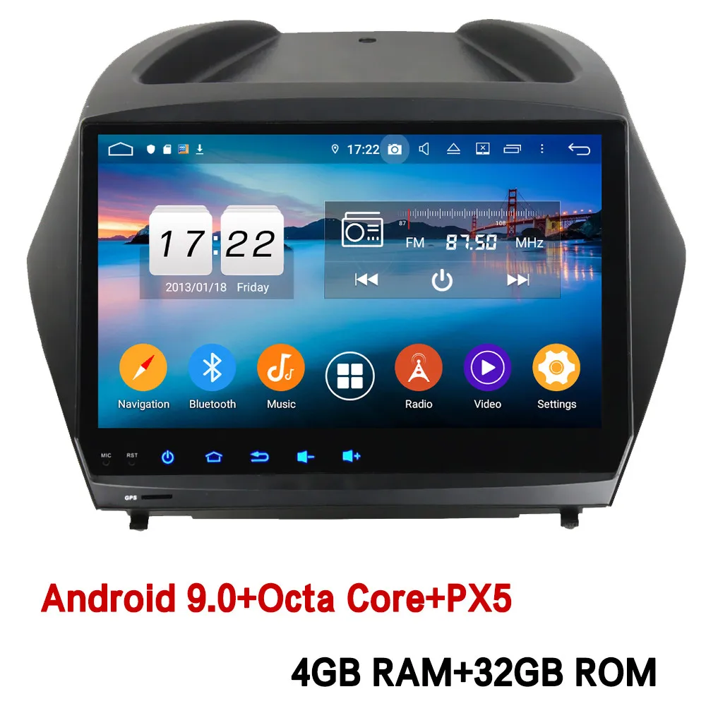 4GB RAM x 32GB ROM Klyde " ips 4G Android 9,0 Восьмиядерный 4 Гб ОЗУ 64 Гб ПЗУ DSP BT автомобильный DVD мультимедийный плеер стерео для hyundai IX35 Tucson 2010 - Цвет: 4GB RAM x 32GB ROM