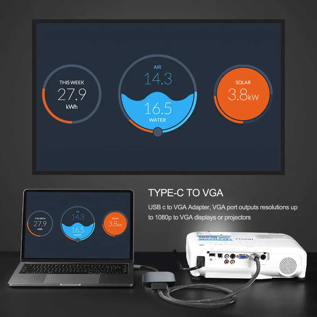 USB-C к USB 3,0 и USB 2,0 и VGA конвертер кабель адаптер алюминиевый сплав type-C концентратор адаптер для устройств type-C UC28