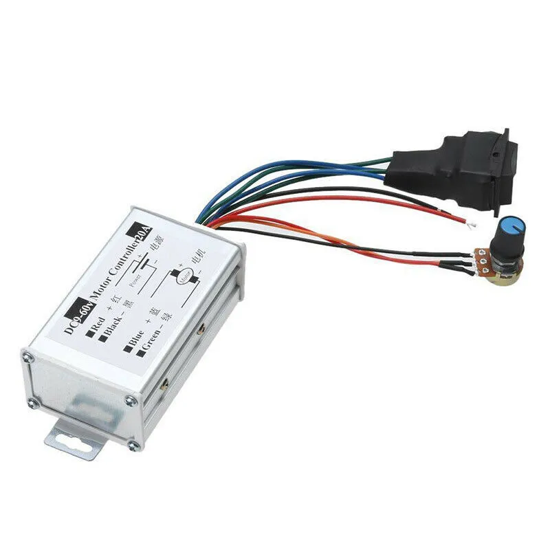 20A ШИМ DC9-60V регулятор скорости двигателя CW CCW Реверсивный 1200 Вт