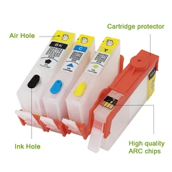 Cartouches d'encre 564 564XL pour imprimante HP, 4 pièces, avec puce ARC, pour Deskjet 3070A 564 3520 3522 