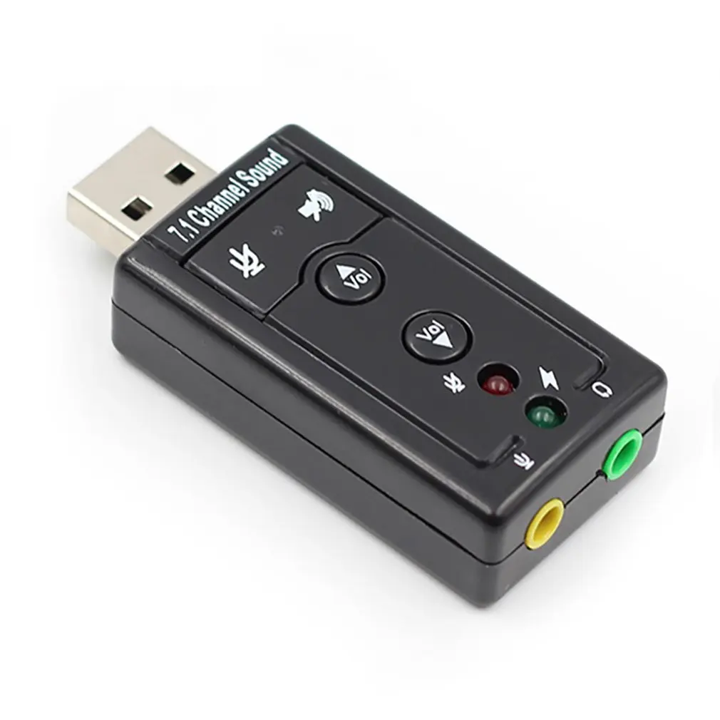 7 1 Внешняя USB звуковая карта к разъему 3 5 мм для наушников цифровой микрофонный