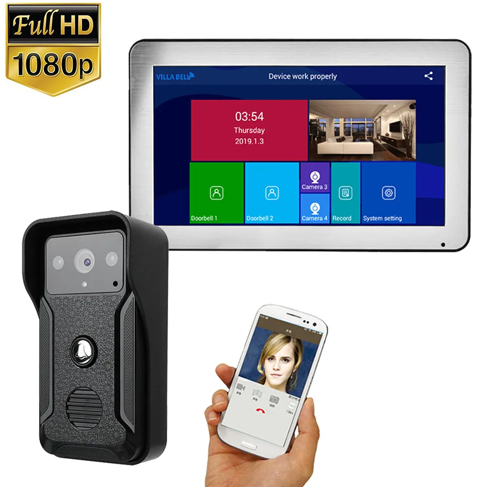 10 inch Record Wifi Wireless Video Door Phone Doorbell Intercom Entry System with HD 1080P Wired Camera Support Remote APP 10 inch Record Wifi Wireless Video Door Phone Doorbell Intercom Entry System with HD 1080P Wired Camera Support Remote APP