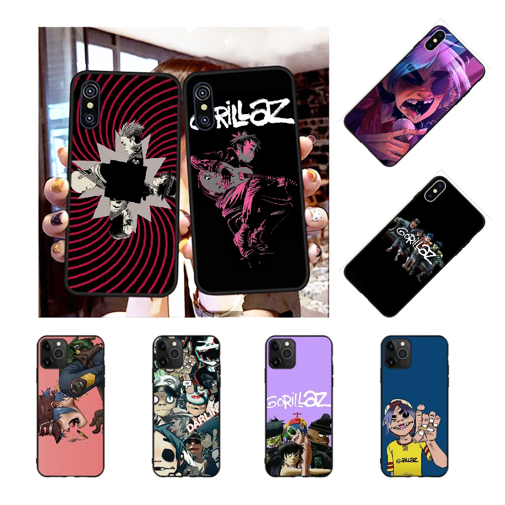 NBDRUICAI Gorillaz аниме ТПУ Черный чехол для телефона Корпус iPhone 11 pro XS MAX 8 7 6 6S Plus X 5S SE XR