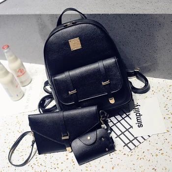 

2020 single shoulder bag women's backpack Japan/Korea casual female bag student college style school bag three-piece set A30