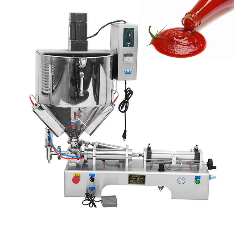 

220v/110v Piston Type Pneumatic Single-head Filling Machine Stainless Steel Heating And Stirring Type Filling Machine
