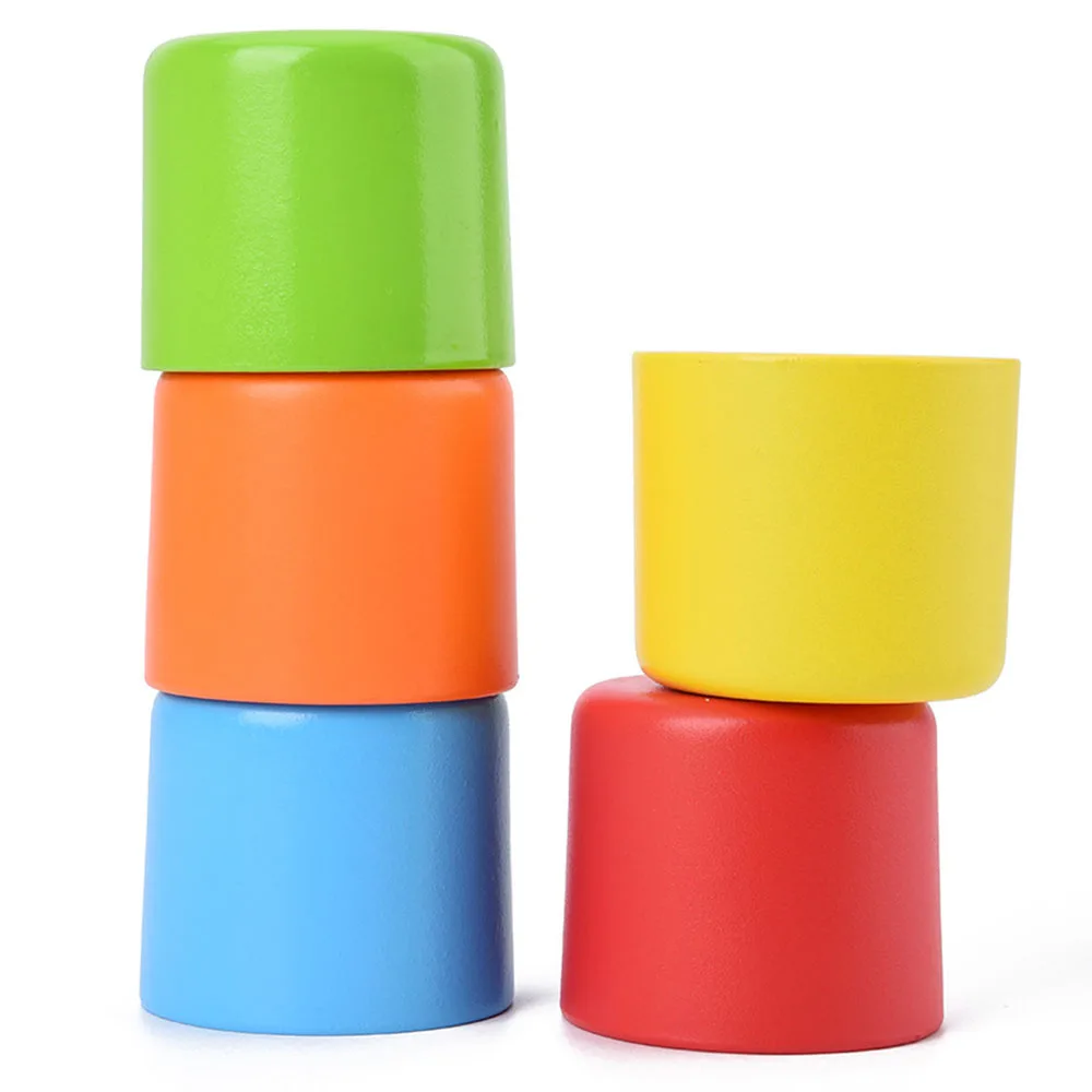  Wooden Color Classification Matching Cup Toys Kids Color Early Learning Educational Toy Wooden Toys