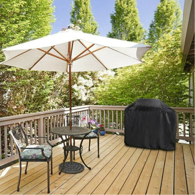 Fekete Vízálló Bbq Cover Outdoor Rain Grill Barbacoa Porvédő Gázszén Elektromos Barbe Kerti Bútorok - Image 4