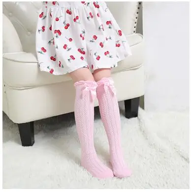 Осенние детские носки хлопковые Гольфы с рисунком кота, носки с ушками для девочек, прямые детские гольфы с рисунком кота и лисы - Цвет: front pink bow