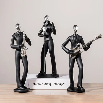 

Nordic Modern Black Resin Ornament Minimalist Creative Sculpture Crafts Living Room Wall Cabinet TV Cabinet Decoration MM60XBJ