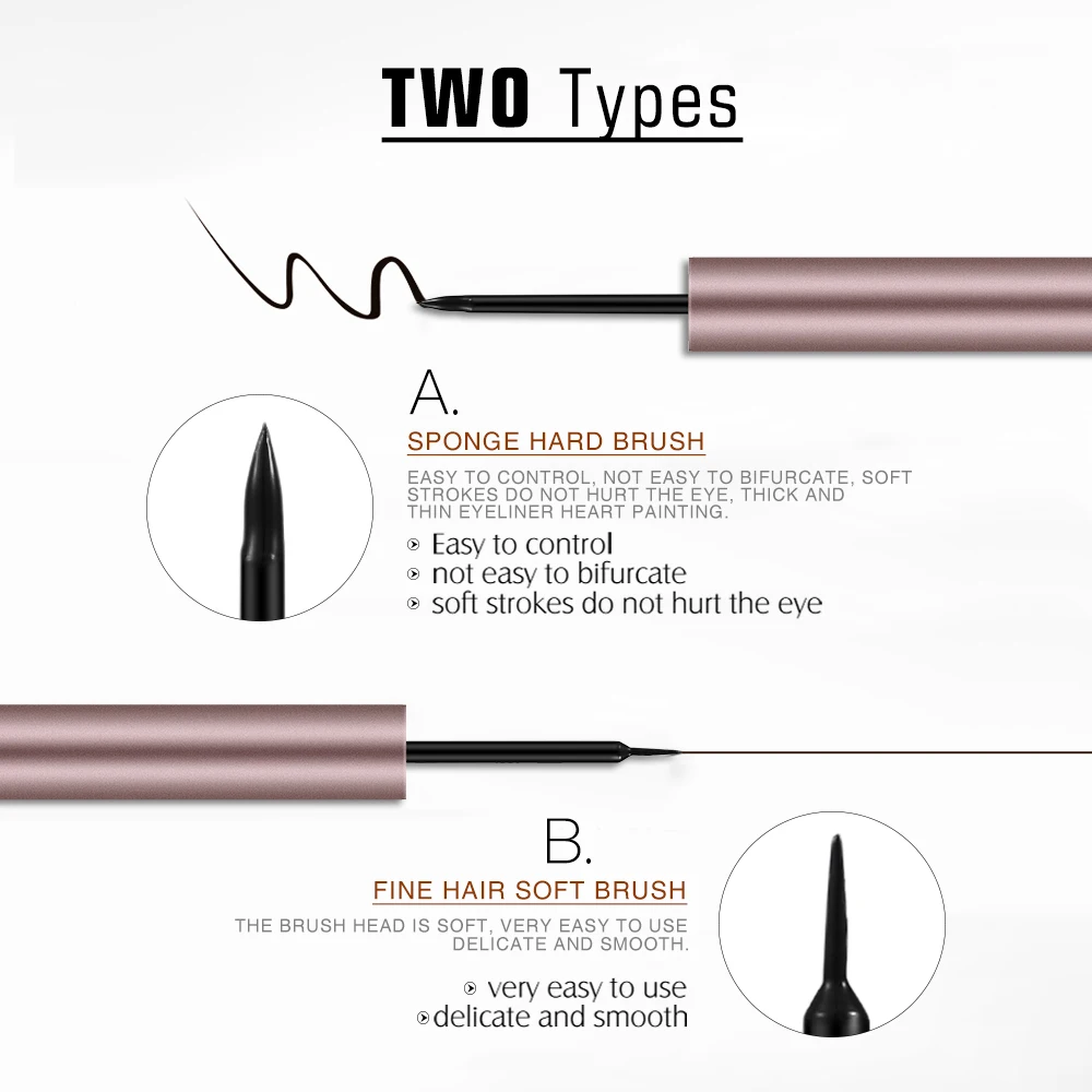 O.TWO.O Professionale Penna Eyeliner 24 Ore di Lunga durata Impermeabile di Trucco Strumento di Cosmetici Liquido Nero di Bellez O.TWO.O Professionale Penna Eyeliner 24 Ore di Lunga durata Impermeabile di Trucco Strumento di Cosmetici Liquido Nero di Bellez