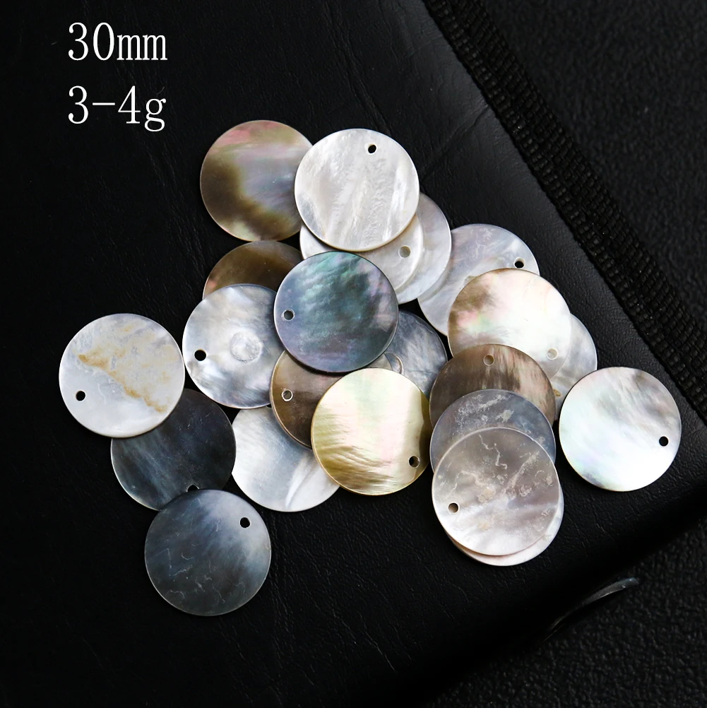 Natural Black MOP Shell Round Charms Pendant natural shell ornaments 10-60mm for DIY Handmade Earring Necklace Jewelry Making Findings Accessories Parts