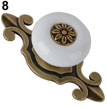 Vintage Furniture Handles Ceramic Cabinet Knobs and Handles Door Cupboard Drawer Kitchen Vintage Flower Pull Handles Furniture