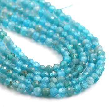

Natural Stone Apatite Beads 2mm 3mm Small Round Section Loose Stone Bead for Jewelry Making DIY Bracelet Necklace Strand 15''