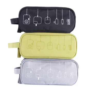 

3 Colors Unisex 2 Layer Large Capacity Digital Gadget Storage Bag Travel Earphone Devices USB Cable Organizer Zipper Case