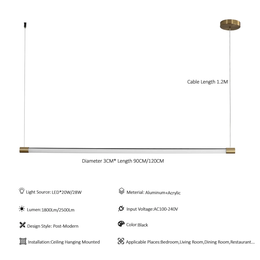Современный минималистичный светодиодный подвесной светильник, подвесной светодиодный линейный барный светильник 90 см 120 см, офисный светильник ing светодиодный светильник для столовой, подвесной светильник s