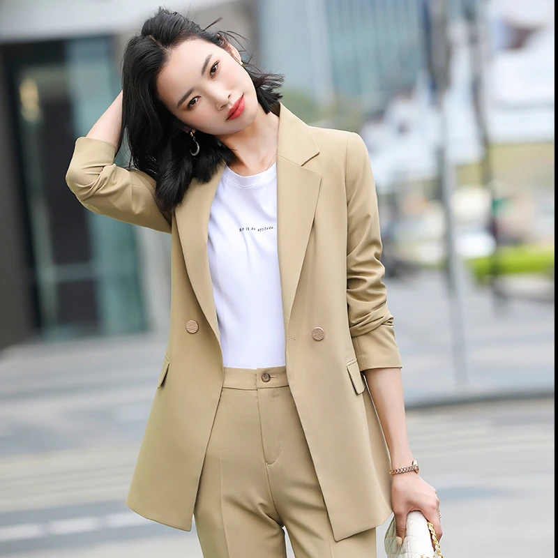 roekeloos paddestoel fusie Dames Kantoor Elegante Kaki Formele Broekpakken Lente Zomer Ol Stijlen  Vrouwen Business Werkkleding Broekpakken Professionele Blazers Set|Broekpak|  - AliExpress