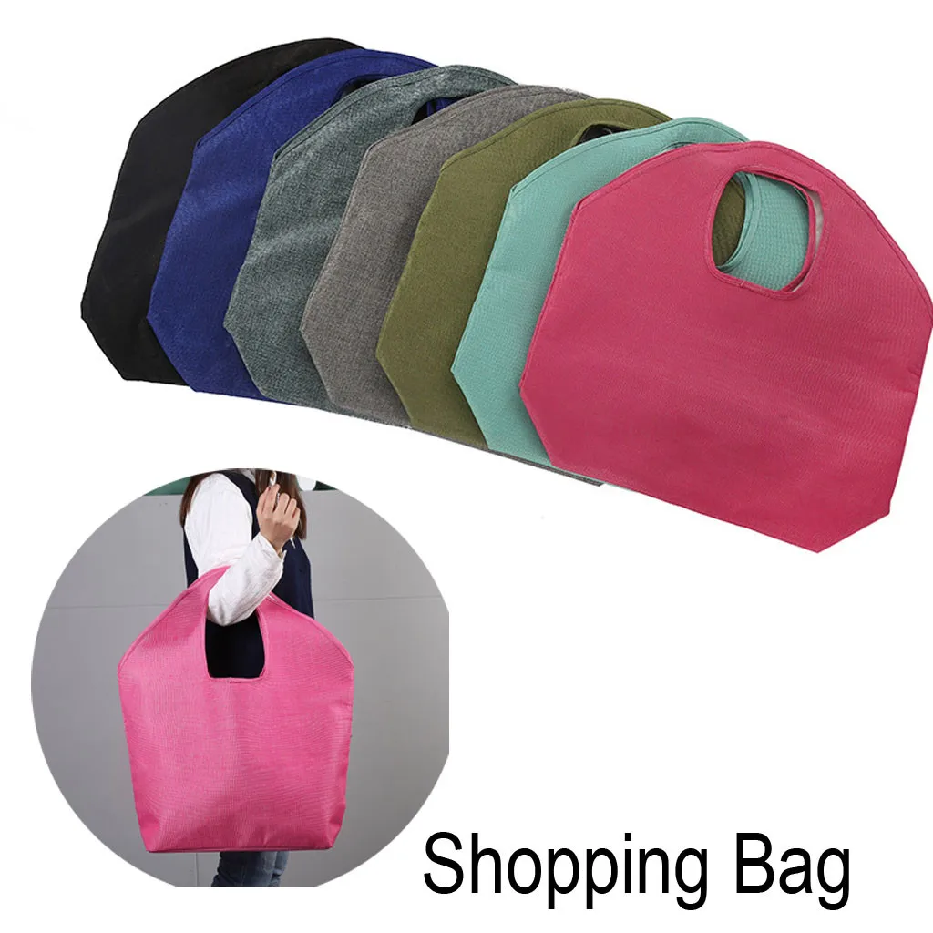 

Reusable Bags Set of Grocery Tote Foldable into Attached Pouch Polyester Reusable Practical Shopping Bags Polyester 2019 8.28