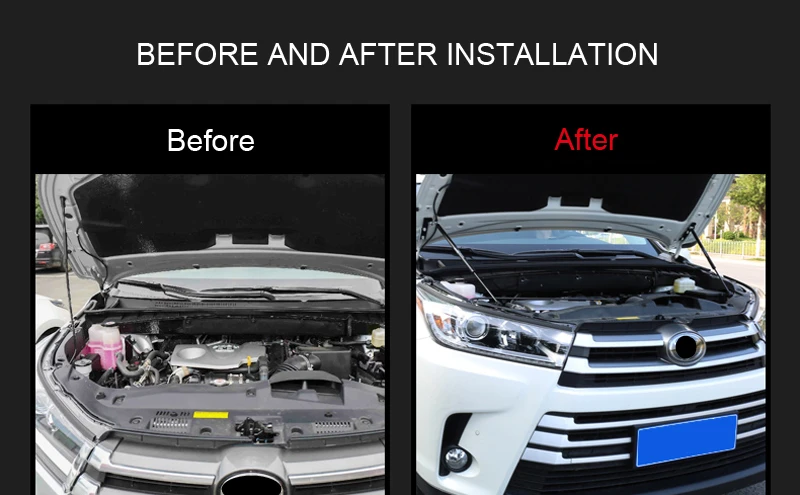 Для Toyota Highlander 2015 2016 2017 2018 2019 накладка на капот автомобиля гидравлическая штанга