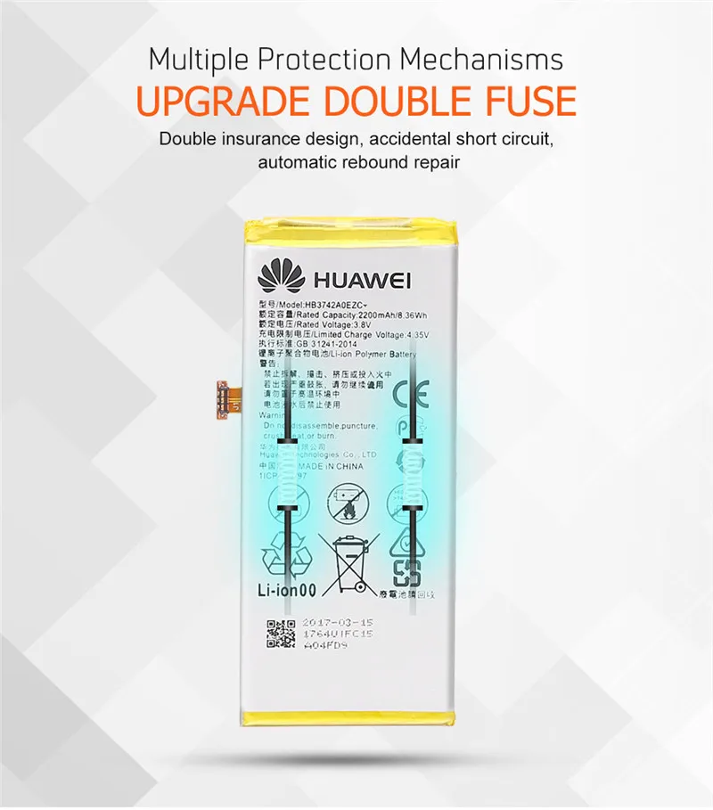 Заменить HB3742A0EZC+ Батарея для Huawei Ascend P8 Lite P8Lite наслаждаться 5S GR3 ALE-L21 ALE-L23 ALE-L02 Мобильная батарея для телефона