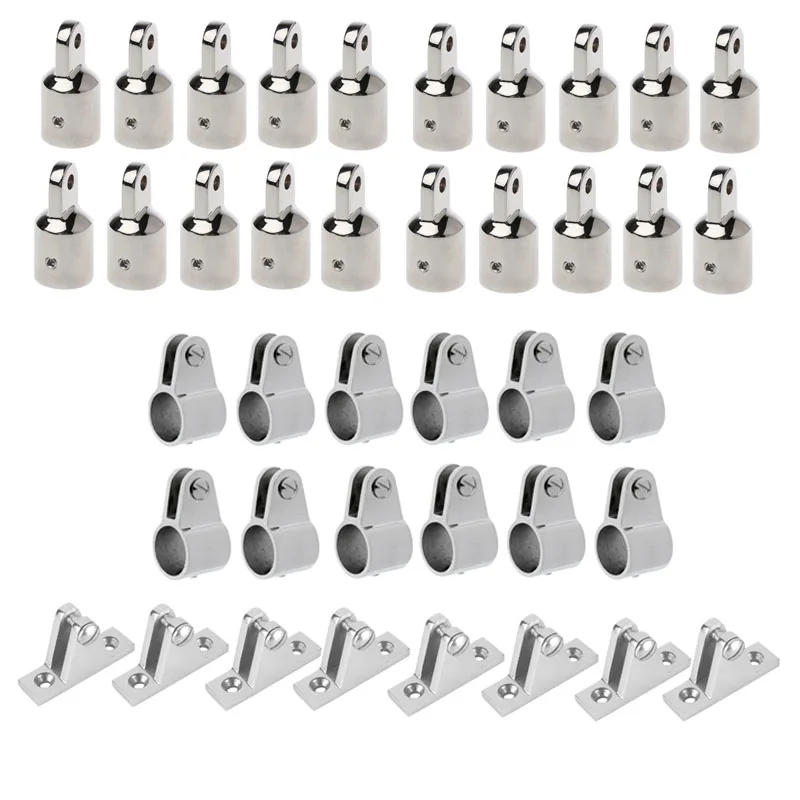 40pcs Marine 316 Stainless Steel 7/8'' Bimini Top 22mm Boat Fittings Marine Hardware Set End Cap 1 order