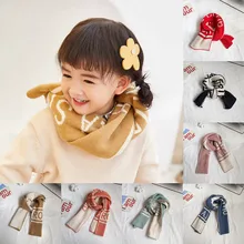 Милый осенне-зимний шарф с принтом в стиле пэчворк для мальчиков и девочек Теплые трикотажные шарфы зимний шарф Детская теплая верхняя одежда мягкая