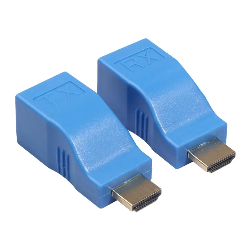 Удлинитель Hdmi A Rj45 красный Lan удлинитель Del Receptor Del Transmisor Tx Rx Cat5E Cat6 кабель Ethernet V1.4 30 M 4 K Tv Hd 1080P