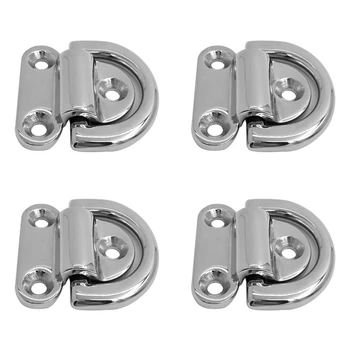 

Hot 316 Stainless Steel Folding Pad Eye Deck Lashing D Ring Tie Down for Boat Marine