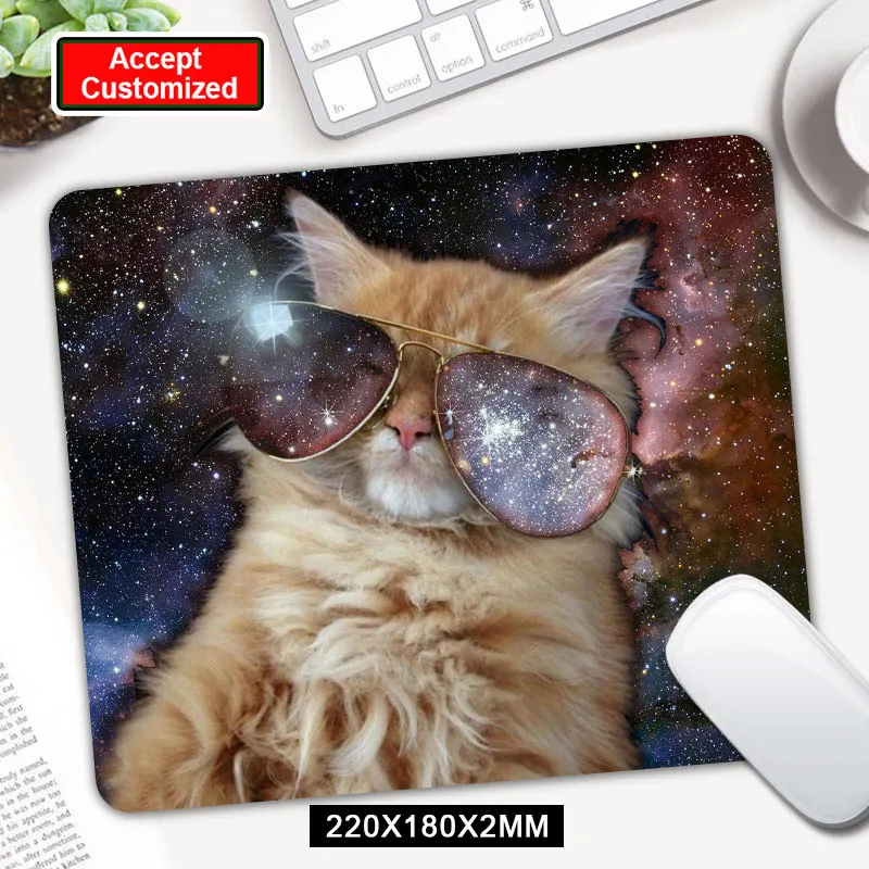 Игровой коврик для мыши с забавным животным котом, геймерский компьютерный коврик для мыши, игровая клавиатура, коврик для мыши - Цвет: 22x18cm