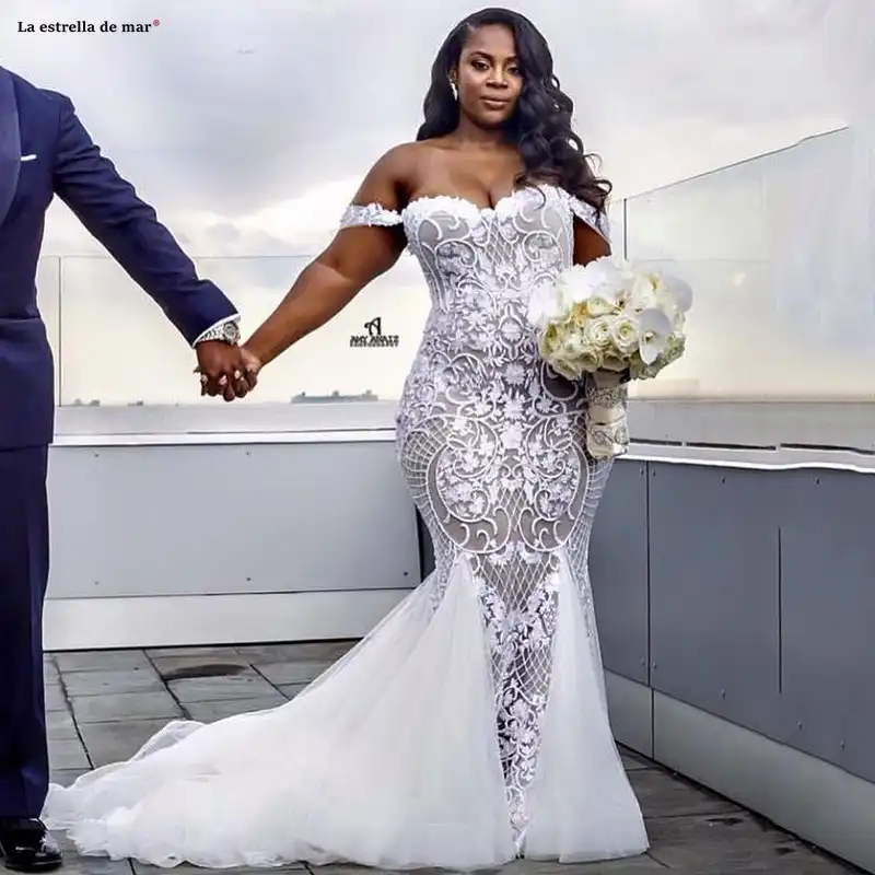 Vestidos De Novia Corte Sirena Nuevo Encaje Con Cuentas Sexy Fuera Del Hombro Blanco Dubai Amanda Novias Vestido De Novia De Lujo De Mariee Aliexpress
