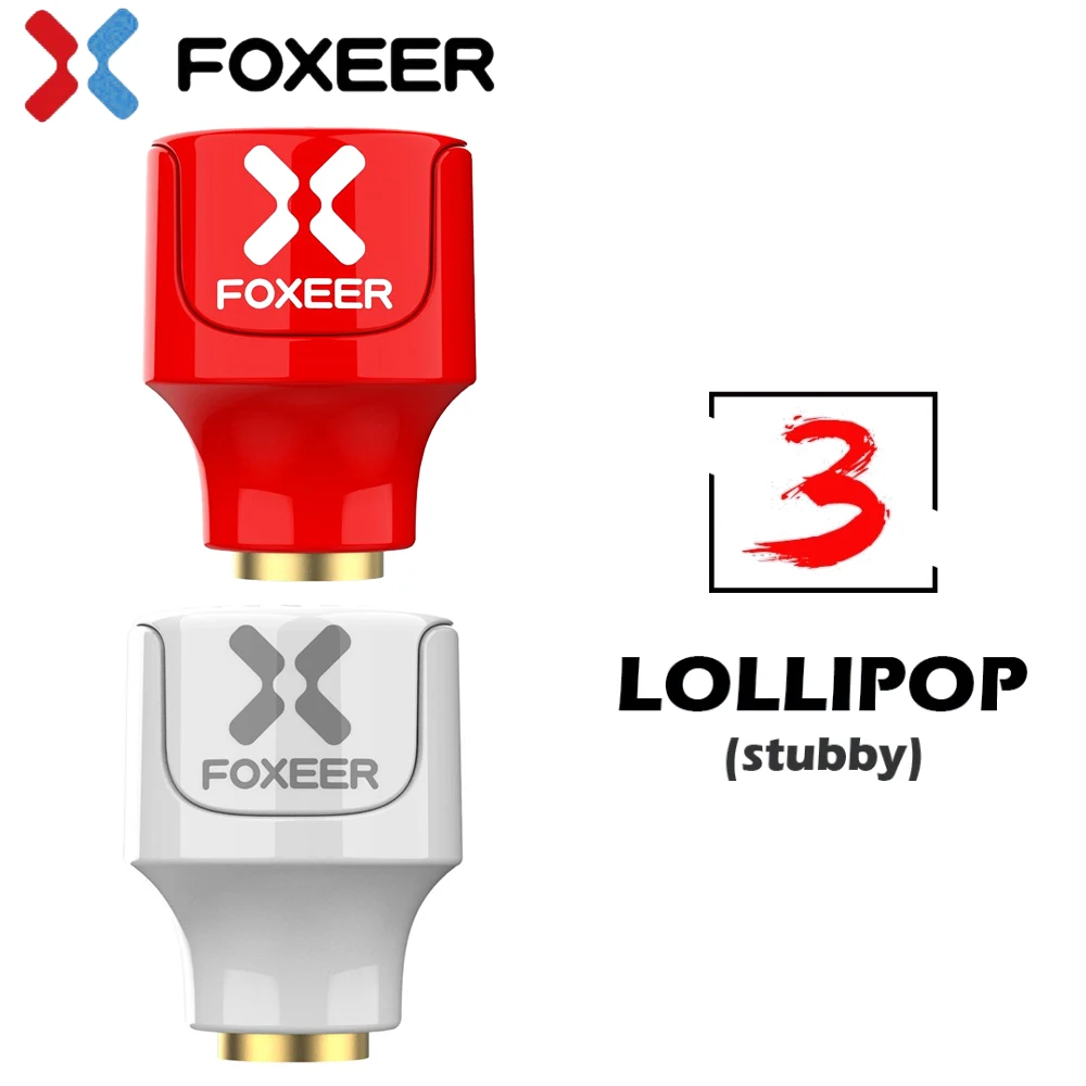 2pcs/Box Foxeer Lollipop 3 Stubby 5.8GHz 2.5Dbi RHCP/LHCP Mushroom 4.8g Antenna For FPV Racing Drone Quadcopter