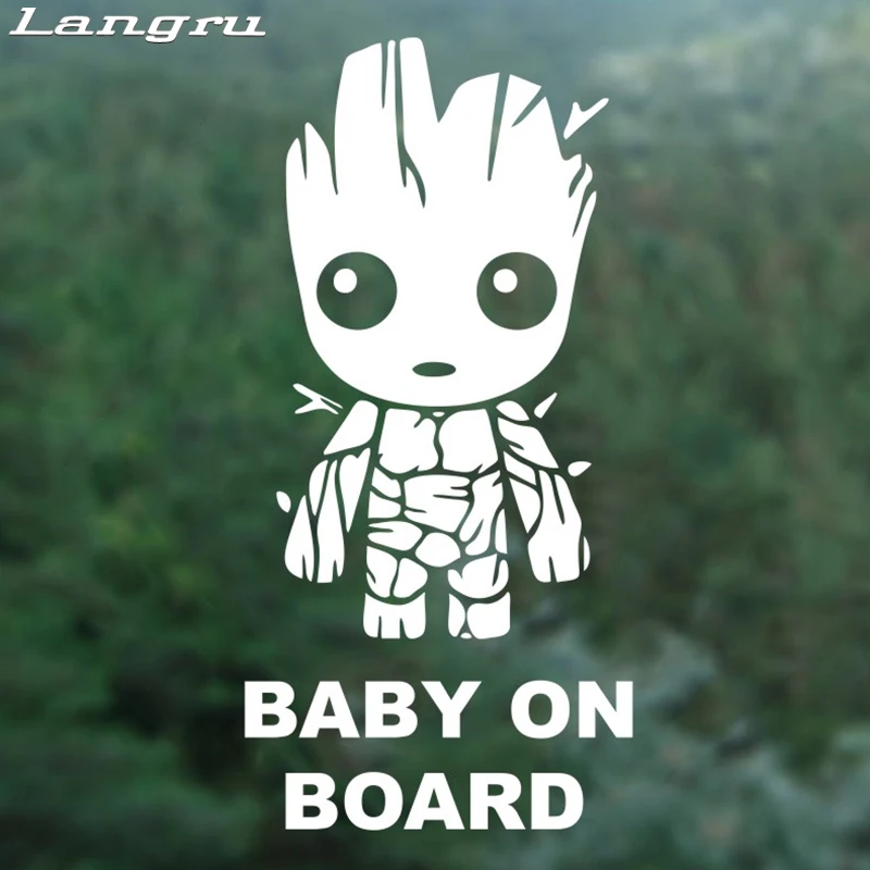 

Langru Tall Baby Groot Board Die Cut Vinyl Decal Sticker Funny Car Stickers Creative Decor Car Accessories Jdm