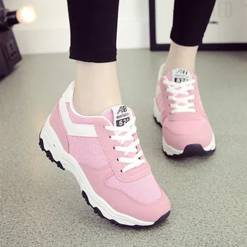 

2019 spring and autumn models Korean version of the increased sports platform women's shoes breathable running shoes