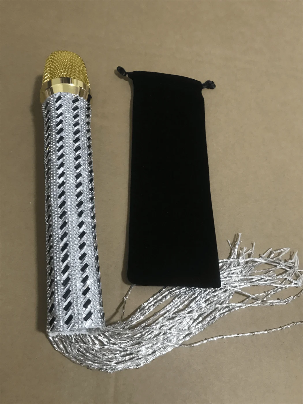 

Чехол для караоке с ручным микрофоном, блестящий чехол со стразами, блестящий певец, аксессуары для выступлений и сцены