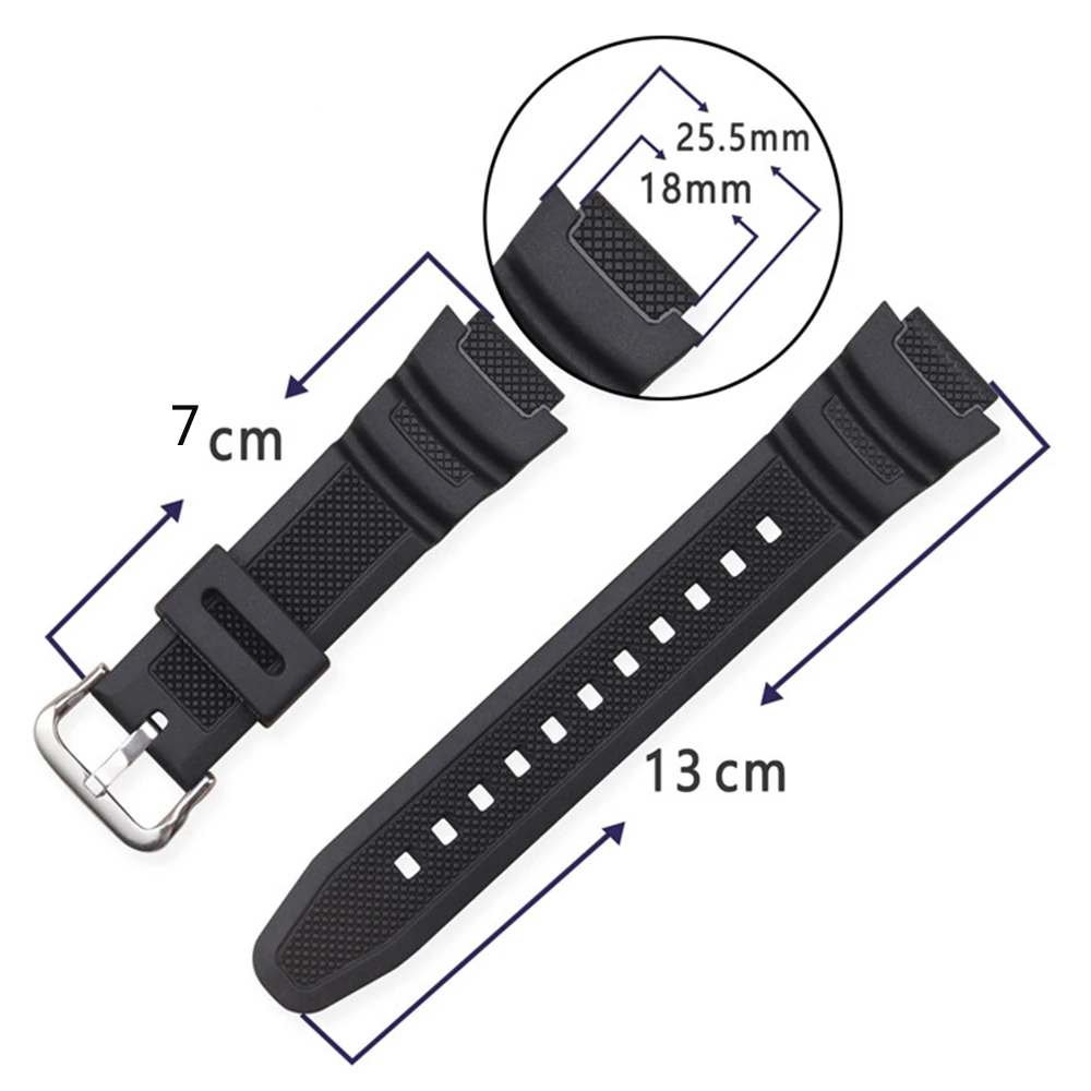 Durable Black Silicone Watchband with Pin Buckle