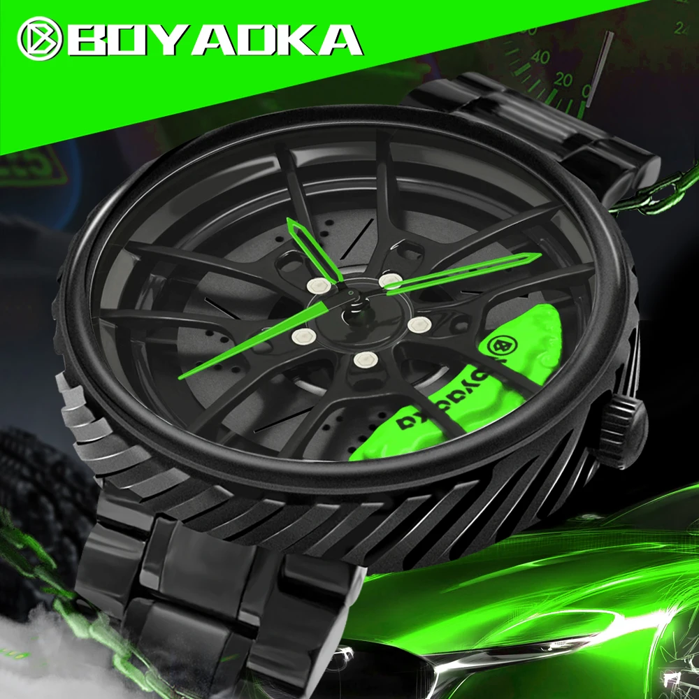 2021 Men's Watches Rim Hub Watch Wheel  Wristwatch Clock Sport Car Custom Design Creative Men Wrist Watch Relogio Masculino